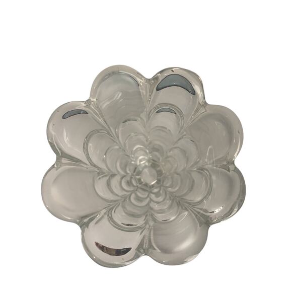 Toscana Bohemia Crystal Vase Layered Flower Petal Design Frosted Accents - Picture 5 of 12